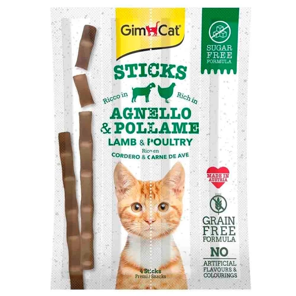 Gimcat Sticks Kuzu etli Tavuklu TAHILSIZ Ödül Çubukları 4'lü 20 gr ürün görseli 1