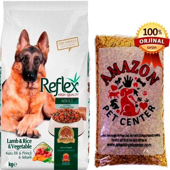 Reflex Kuzulu ve Sebzeli Yetişkin Köpek Maması Açık 1 Kg ürün görseli 1