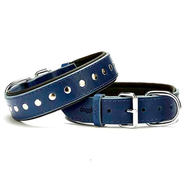 Doggie Yumuşak Dokulu Rivetli Köpek Boyun Tasması Mavi SBT-3511 L ürün görseli 1