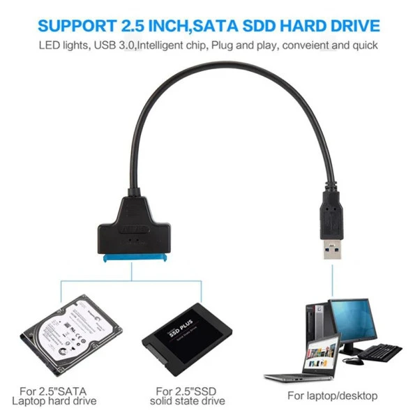 Elitstore USB 3.0 to SATA HDD KABLO - Resim 3