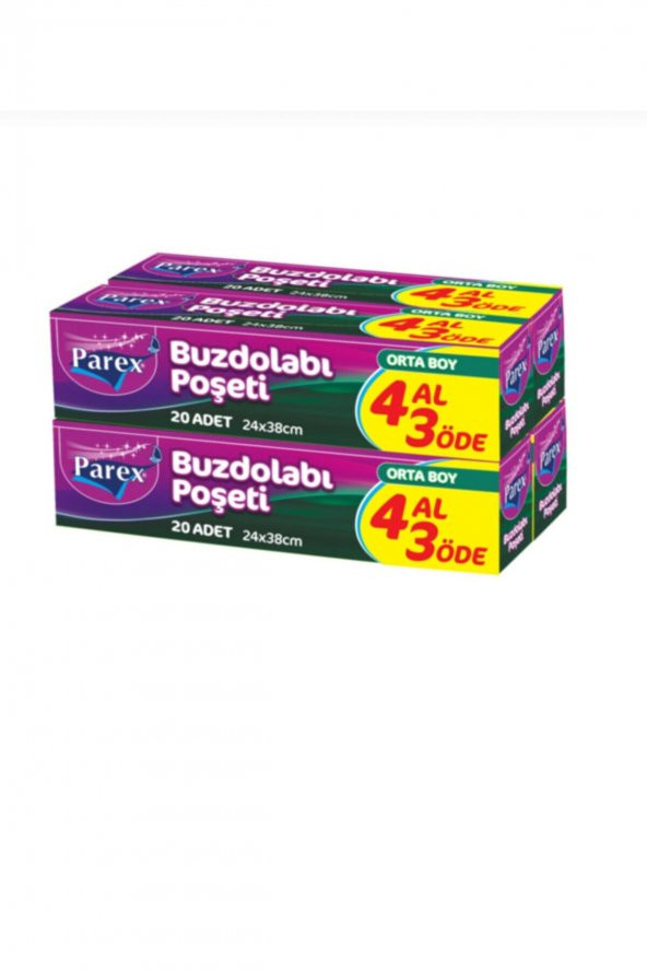 Parex Orta Boy Buzdolabı Poşeti 4 Al 3 Öde (KUTU İÇİ 20*4) ürün görseli 1