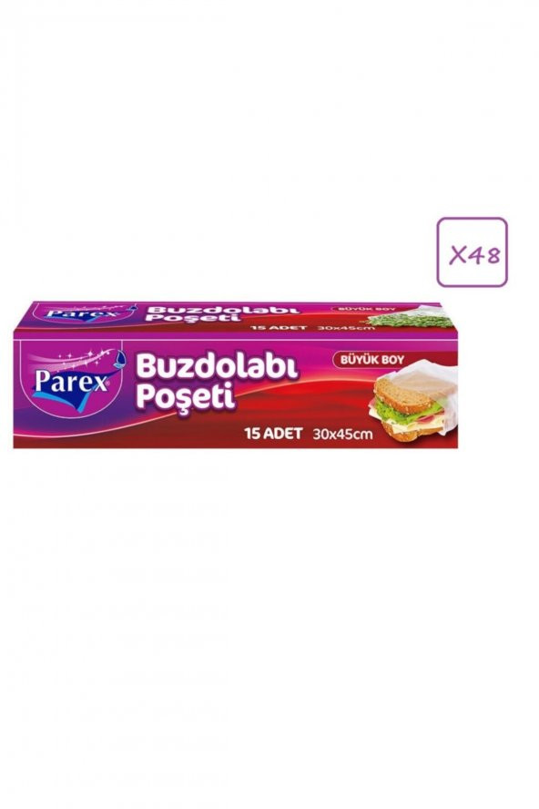 Parex Büyük Boy 15'li Buzdolabı Poşeti * 48 Kutu ürün görseli 1