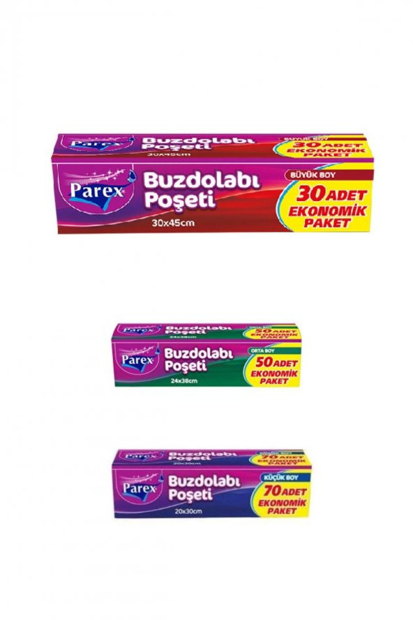Parex Buzdolabı Poşeti 3 Lü Paket-büyük Orta Küçük Boy ürün görseli 1