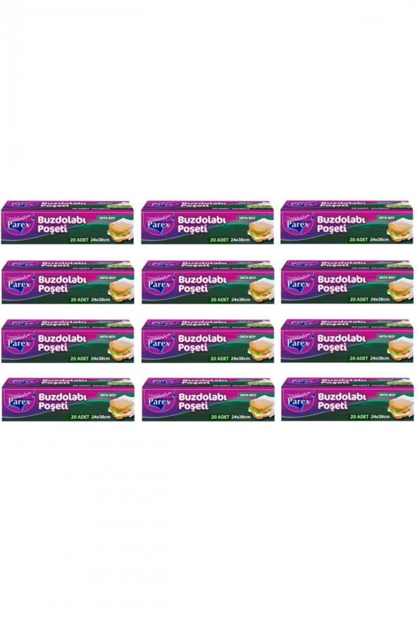 Parex 12 Paket Orta Boy Buzdolabı Poşeti ürün görseli 1
