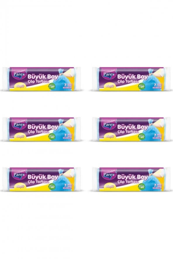 Parex Güçlü Çöp Poşeti Büyük Boy 6'lı ürün görseli 1