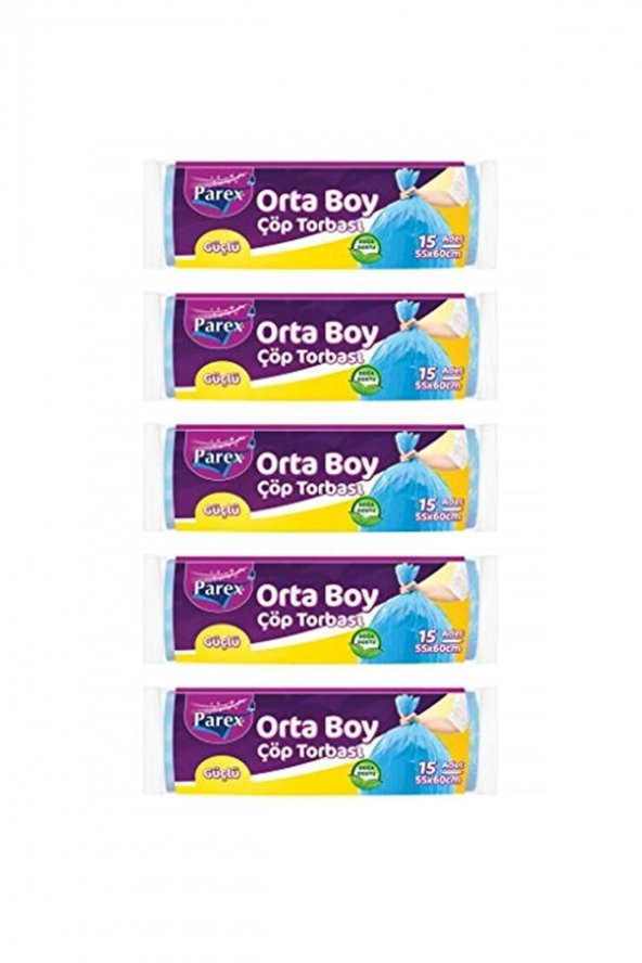 Parex Güçlü Çöp Torbası Orta Boy 5' Li Paket ürün görseli 1