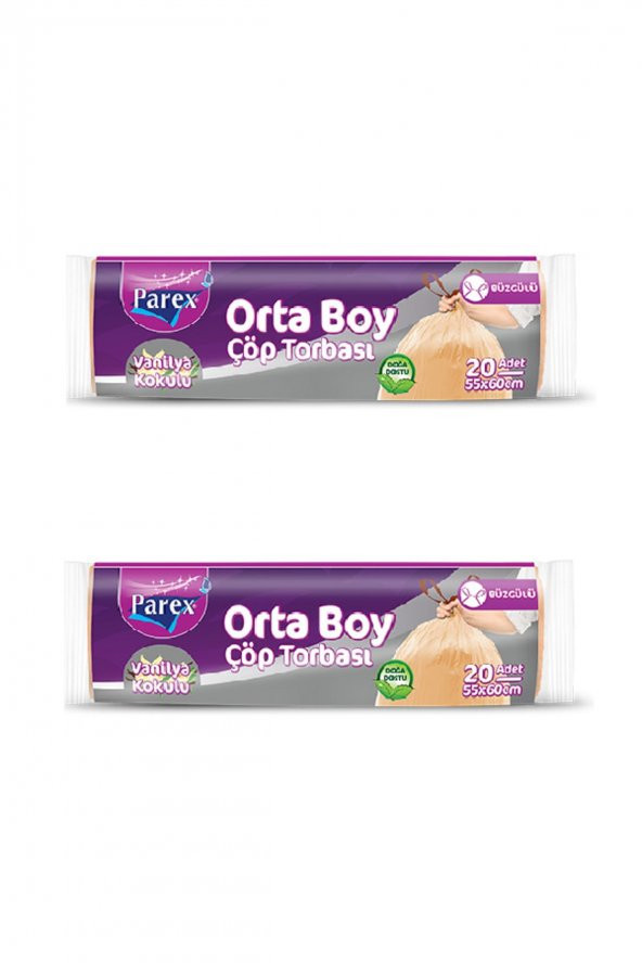 Parex Vanilya Kokulu Orta Boy Büzgülü Çöp Torbası 2 Adet ürün görseli 1