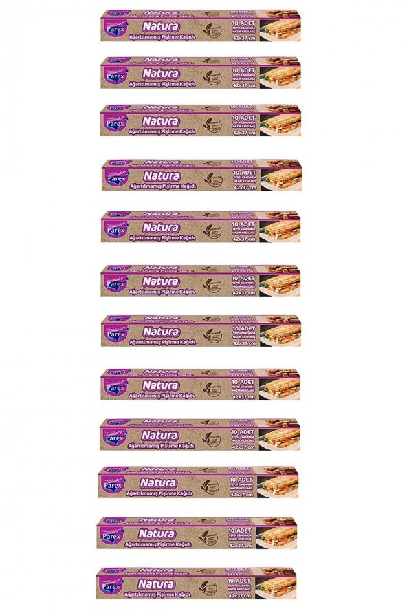 Parex Natura 12 Adet Ağartılmamış Organik Hazır Kesilmiş Pişirme Kağıdı 10'lu ürün görseli 1