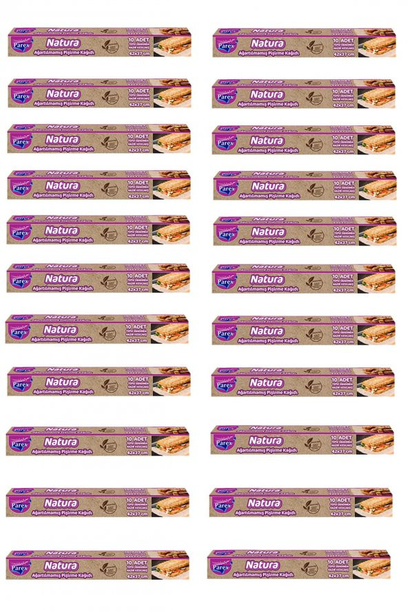 Parex Natura 24 Adet Ağartılmamış Organik Hazır Kesilmiş Pişirme Kağıdı 10'lu ürün görseli 1