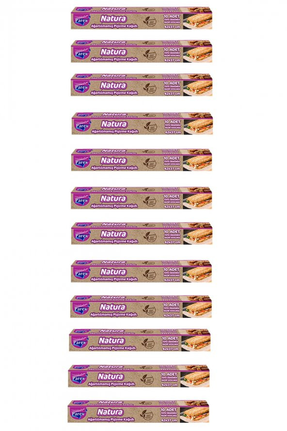 Parex Natura 12 Adet Ağartılmamış Organik Hazır Kesilmiş Pişirme Kağıdı 10'lu ürün görseli 1