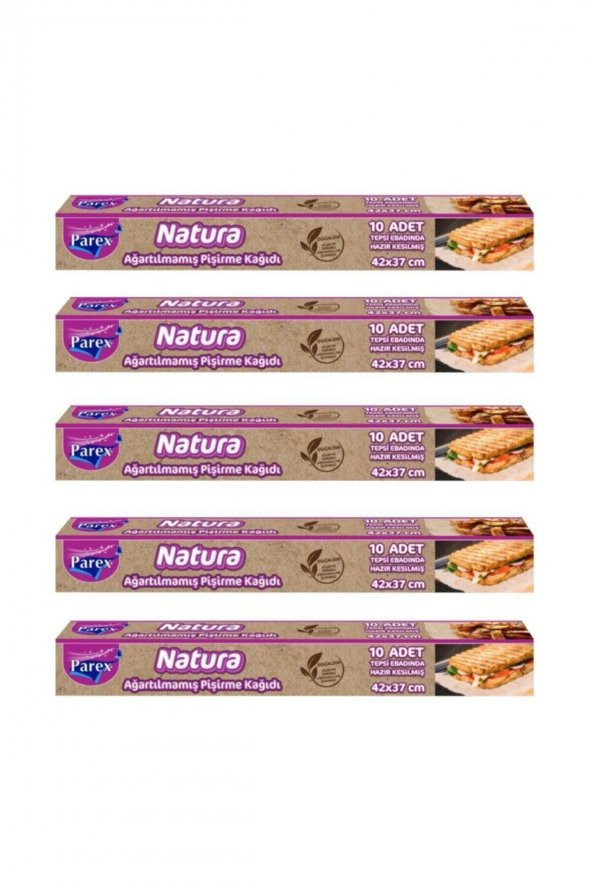 Parex Natura Ağartılmamış Hazır Pişirme Kağıdı 10'lu X 5 Adet ürün görseli 1