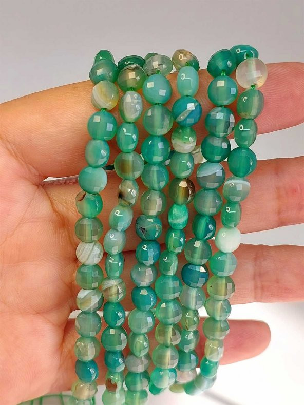 Akik Taşı YASSI Faset Kesim Dizi 6x4mm (42840) ürün görseli 1