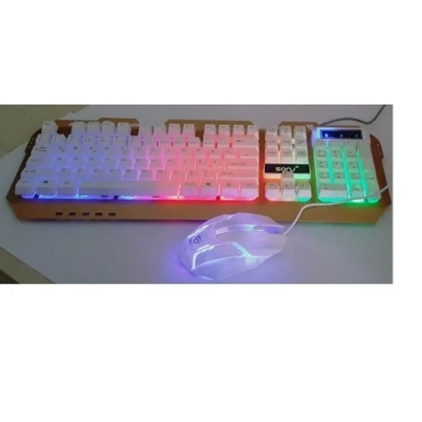 Oyuncu Klavyesi SONJ AK300 Işıklı Metal Kasa Klavye+Mouse Set ürün görseli 1