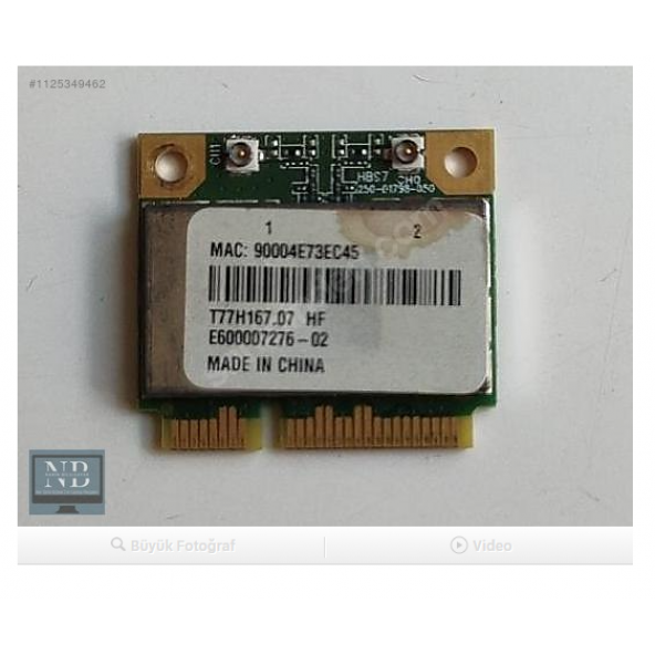 Acer Aspire 5750 5750G Wifi wireless kart ürün görseli 1
