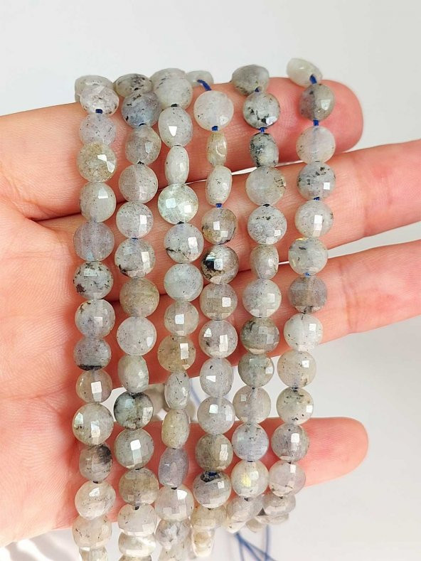Labradorit Taşı YASSI Faset Kesim Dizi 6x4mm ürün görseli 1