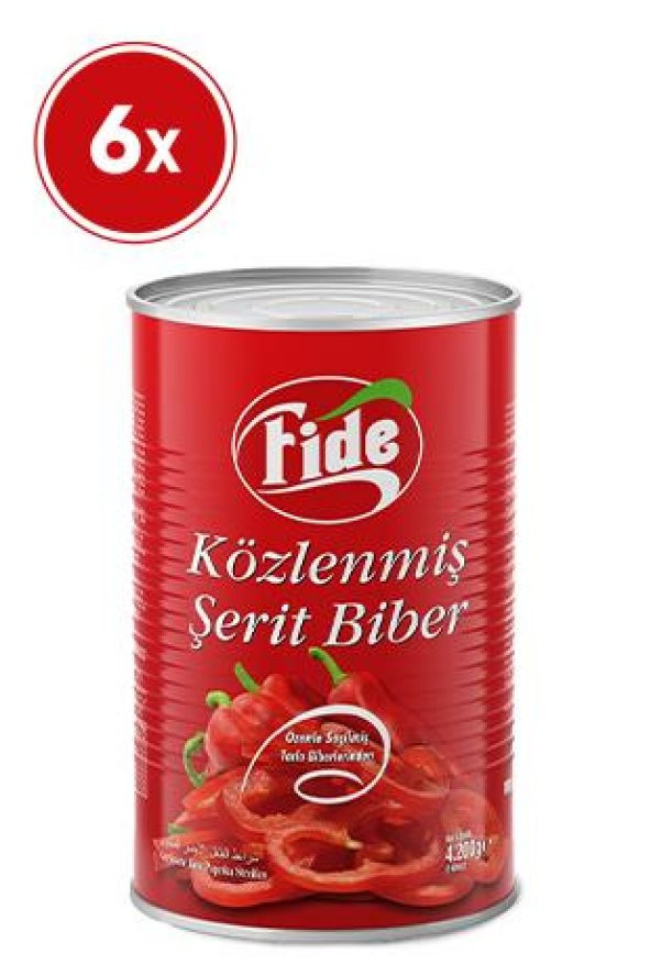 Fide Közlenmiş Şerit Biber 6 X 4200 G ürün görseli 1