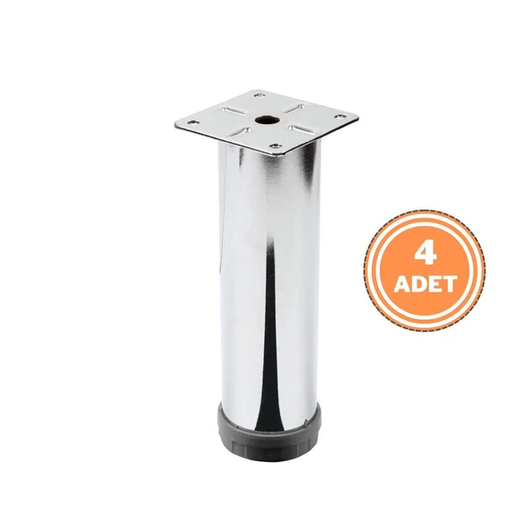 4 Adet Mobilya Ayağı Metal 15 cm Alttan Ayarlı 42 mm Krom Ayak ürün görseli 1