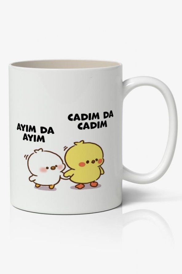 Ayım da Ayım, Cadım da Cadım Sevimli Civcivler Tasarımlı Kupa Bardak Baskılı Kahve Kupa Bardak ürün görseli 1