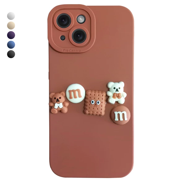 iPhone 14 Kılıf 3D M Bear Kamera Korumalı Silikon Kapak ürün görseli 1