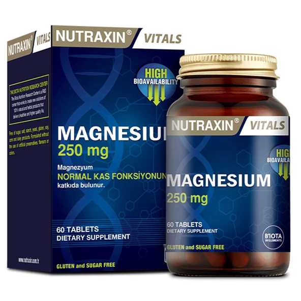 Nutraxin Magnesium Citrate 250 mg 60 Tablet ürün görseli 1