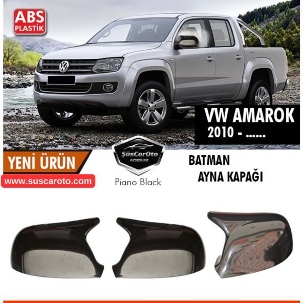 Vw Amarok 2010 ve Sonrası Uyumlu Batman Yarasa Ayna Kapağı Piano Black ABS Plastik ürün görseli 1