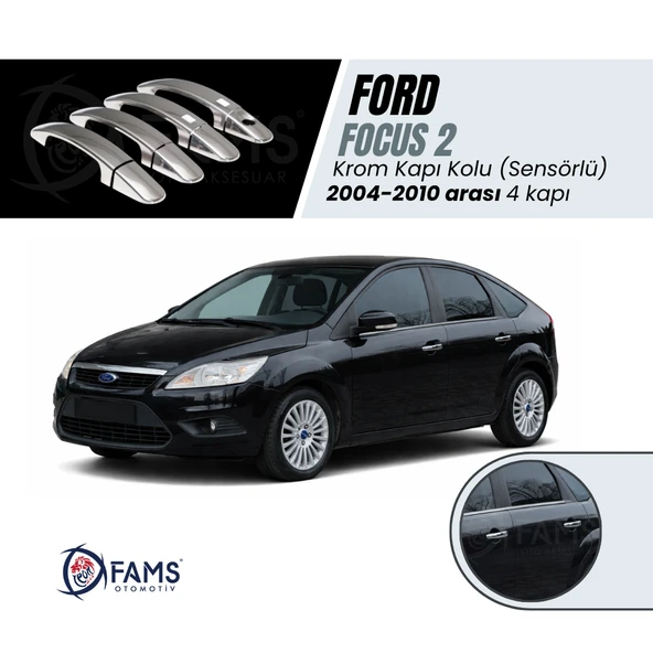 Ford Focus 2 Krom Kapı Kolu 4 Kapı 2004-2010 Paslanmaz Çelik (Sensörlü) ürün görseli 1