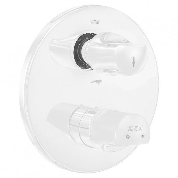Eca Myra Ankastre Mat Beyaz Banyo Bataryası 2 Parça Set / 2 Yollu (102167203C4-YDE+102166201C4) ürün görseli 1