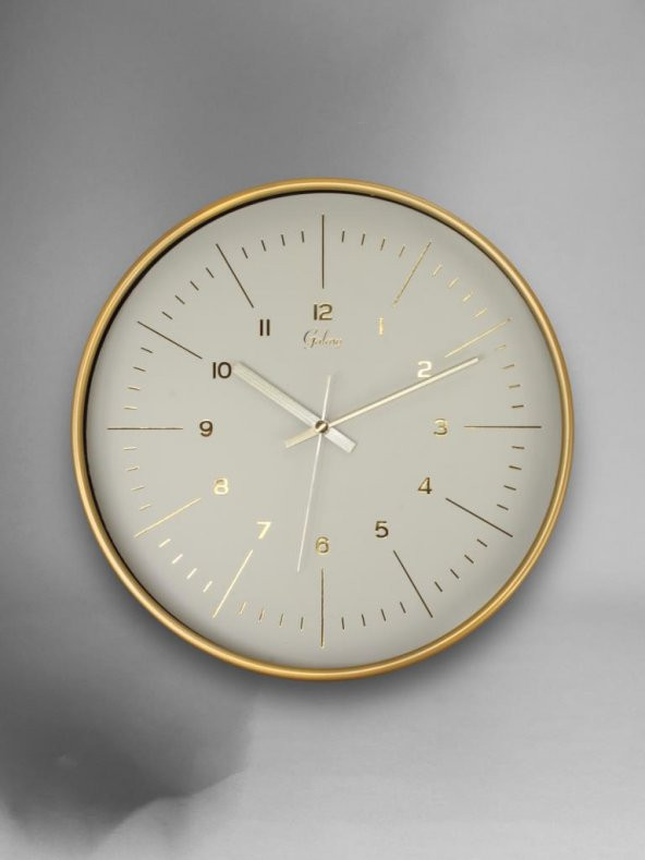 Galaxy D-218-A-11 Eskitme Kadran 30 CM Sessiz Akar Duvar Saati Gold ürün görseli 1