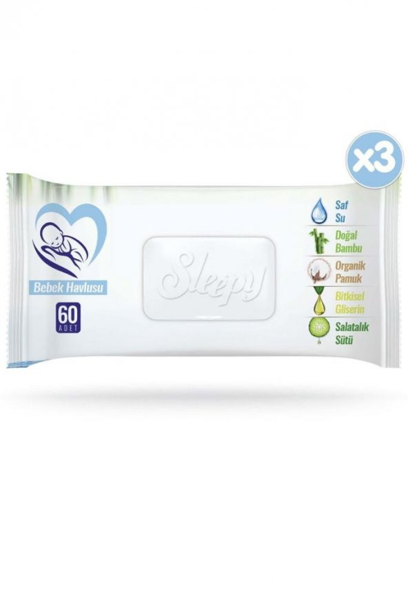 Sleepy Natural Bebek Havlusu 3x60 ürün görseli 1