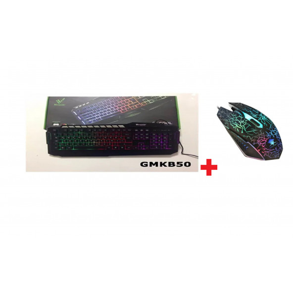 Versatile GMKB-50 Led Işıklı Mekanik Hisli Oyuncu Klavyesi +HadronHD5671 2400DPI Renkli Oyuncu Mouse ürün görseli 1