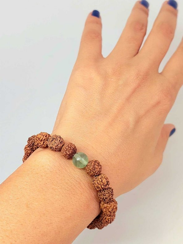 Florit Taşlı Rudraksha Tohum Unisex Bileklik 8mm ürün görseli 1