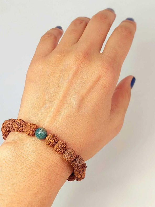 Apatit Taşlı Rudraksha Tohum Unisex Bileklik 8mm ürün görseli 1