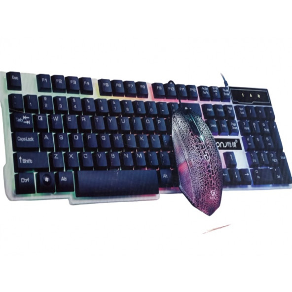 OYUNCU LED IŞIKLI KLAVYESİ VE MOUSE - Resim 2