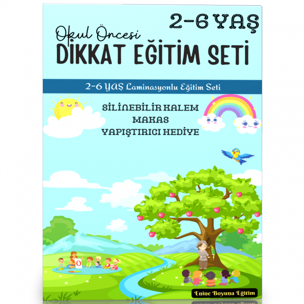 Okul Öncesi 2-6 Yaş Dikkat Eğitim Seti (Laminasyonlu Eğitim Seti) ürün görseli 1