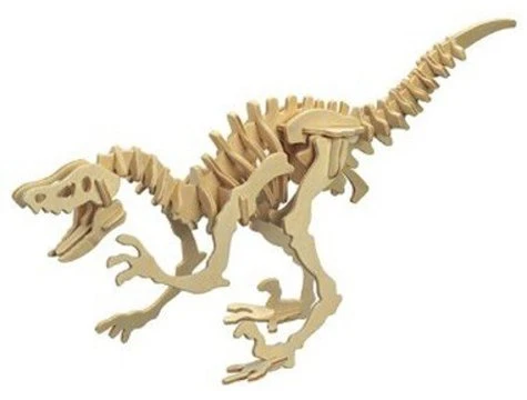 Ahşap 3D Dinazor Velociraptor Maketi Puzzle ürün görseli 1