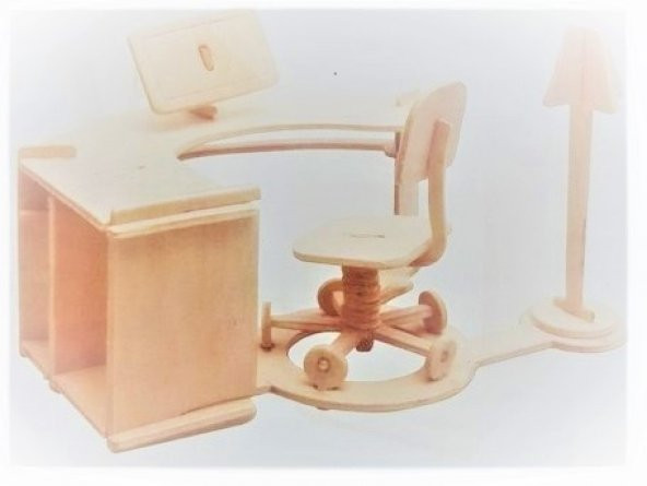 Ahşap 3D Puzzle Sekreter Masası Maketi ürün görseli 1