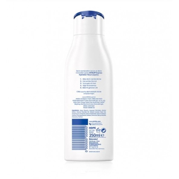 Nivea Express Hydration Vücut Losyonu 250 ML - Resim 2