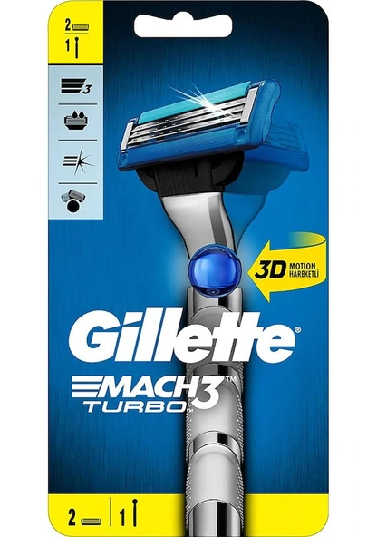 Gillette Mach3 Turbo 3d Tıraş Makinesi 2 Yedekli ürün görseli 1