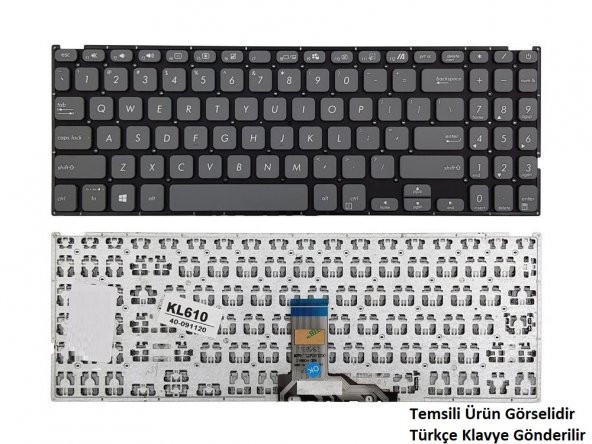 Asus VivoBook S15 M515UA-BQ512TS, M515UA-BQ384 Klavyesi (Siyah TR) ürün görseli 1