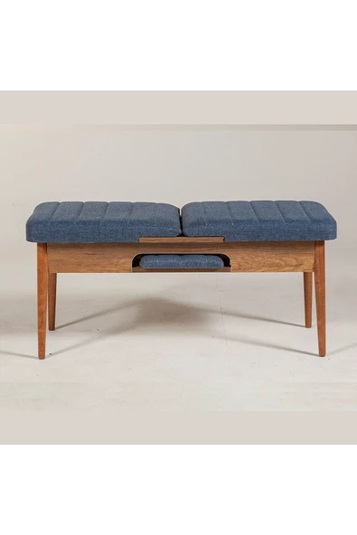 ZEYTUN Ahşap Açılır Bench Ceviz Lacivert - Resim 2