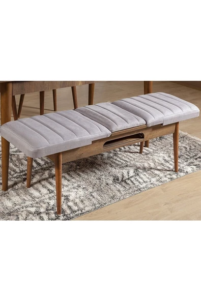 ZEYTUN Ahşap Açılır Bench Ceviz Soho Gri ürün görseli 1