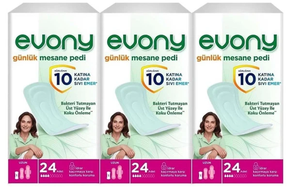 Evony Uzun 24'lü 3 Paket Günlük Mesane Pedi ürün görseli 1