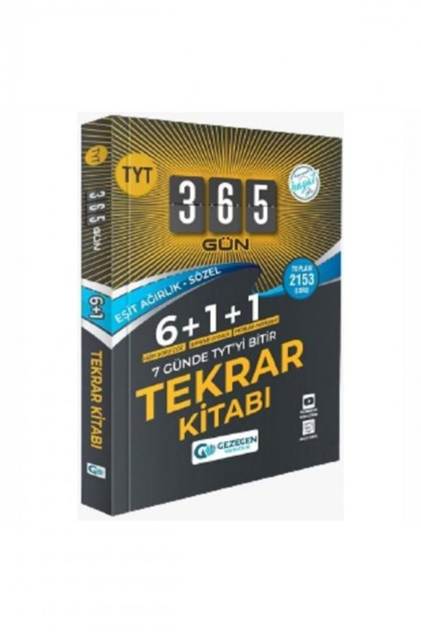 Gezegen Yayıncılıkı 365 TYT Kamp Kitabı ürün görseli 1