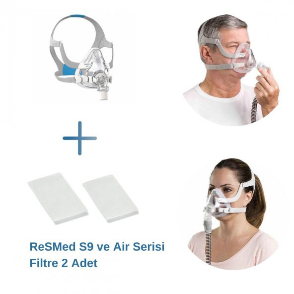 ResMed AirFit F20 Tam Yüz CPAP Maskesi (Large Boy) +ResMed S9 ve Air Serisi Filtre 2’li Paket ürün görseli 1