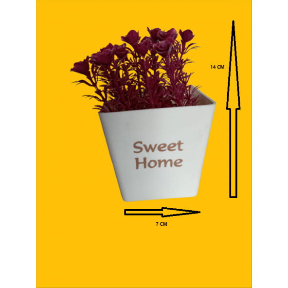 Yapay Çiçek Saksılı Boyutları 7 cm X 14 cm ürün görseli 1