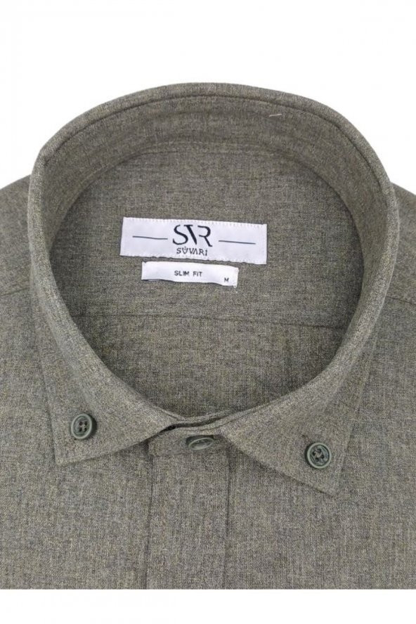 FLANEL SLIM UZUN KOLLU GÖMLEK - Resim 3