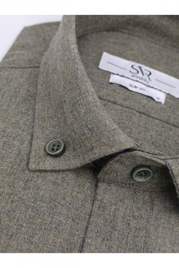 FLANEL SLIM UZUN KOLLU GÖMLEK - Resim 5