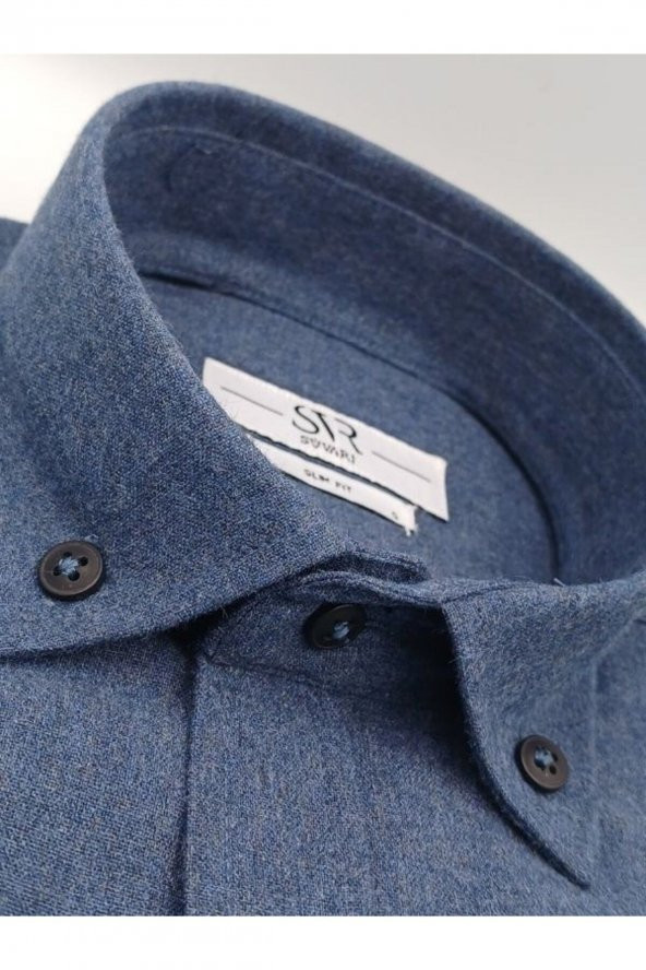FLANEL SLIM UZUN KOLLU GÖMLEK - Resim 7