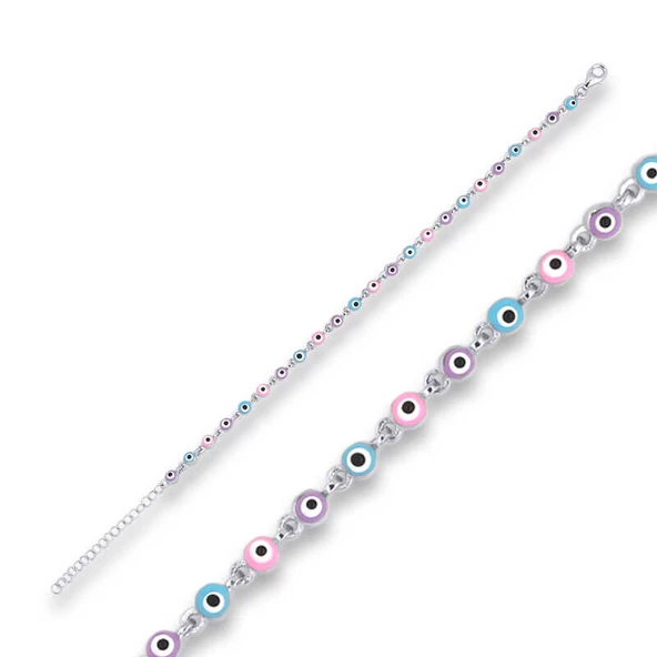 ​Gümüş Nazar Boncuklu Bileklik SL4257 ürün görseli 1