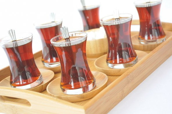 6lı Bambu Yuvarlak Çay Tabağı Seti Bardak Altlığı - Resim 3
